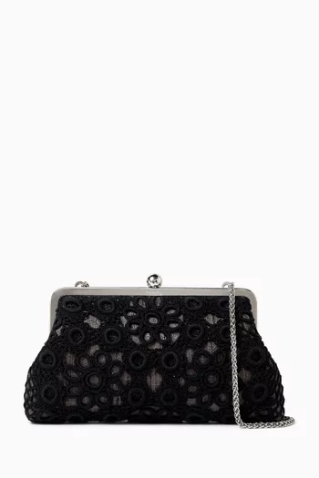 Small Classic Haloes Clutch in Linen