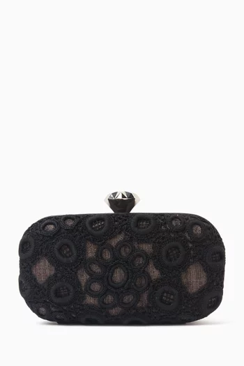 Small Haloes Box Clutch in Linen
