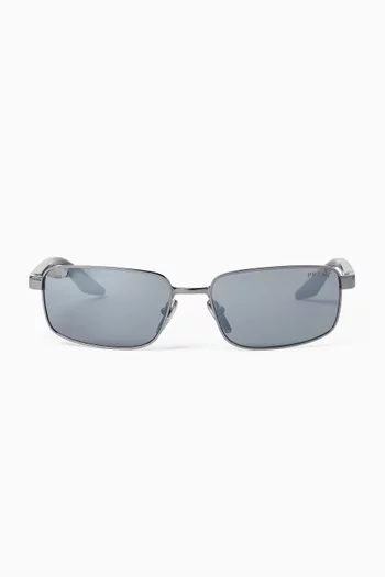 Rectangular Sunglasses in Metal