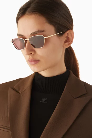 Drea Irregular Sunglasses in Gold-tone Metal