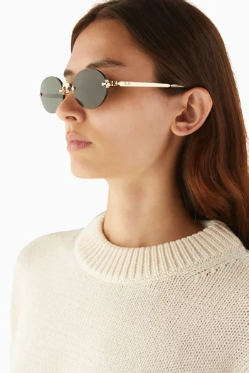 x A$AP Rocky Oval Sunglasses in Gold-tone Metal