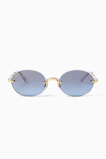 x A$AP Rocky Oval Sunglasses in Gold-tone Metal