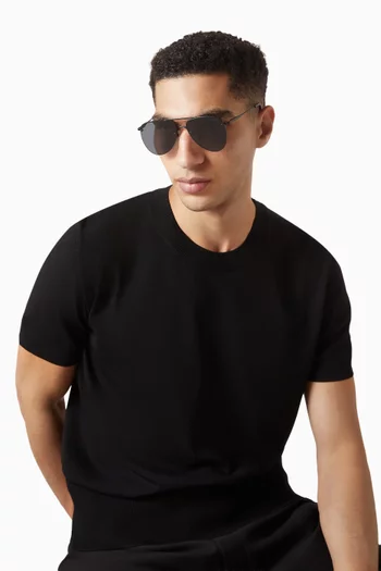 The Prince Aviator Sunglasses in Matte Metal