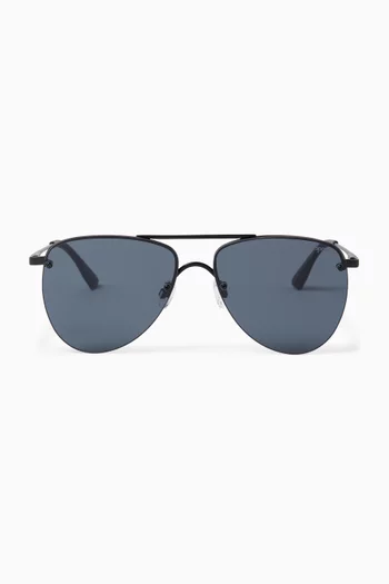 The Prince Aviator Sunglasses in Matte Metal