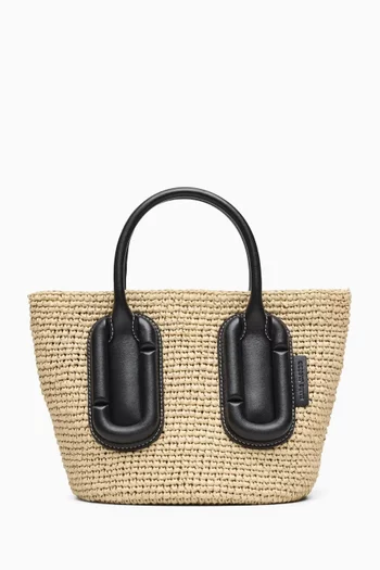 Small Babe Woven Tote Bag in Straw