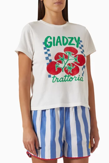 x Giadzy Crewneck T-shirt in Cotton