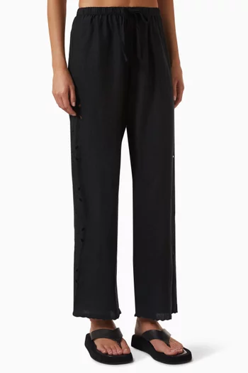 Mirina Broderie Anglaise Pants in Linen