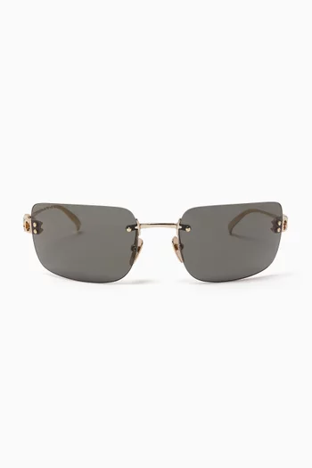 Rectangular Sunglasses in Metal