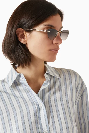 Cat-eye Sunglasses in Metal