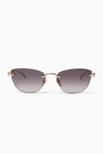 Cat-eye Sunglasses in Metal