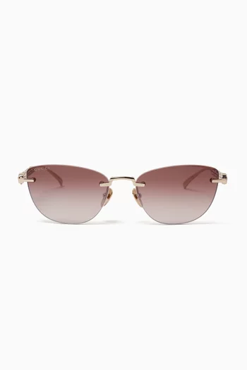 Cat-eye Embellished Sunglasses in Metal