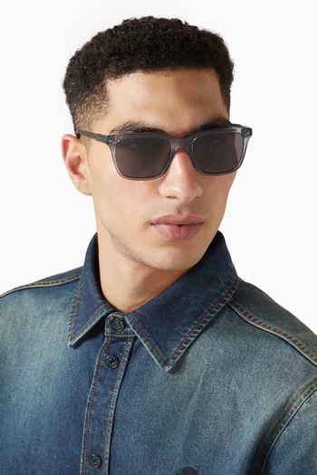 Square Frame Sunglasses in Recycled Acetate