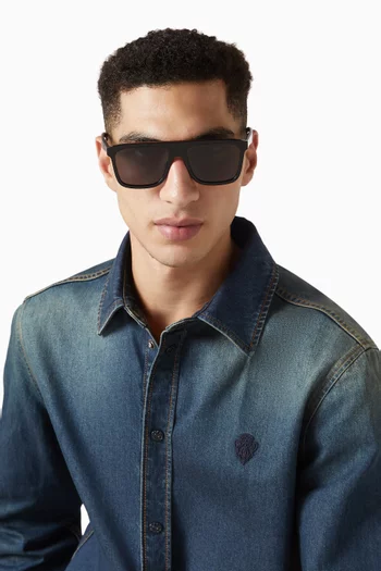 Square Frame Sunglasses in Recycled Acetate