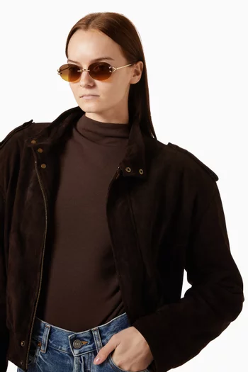 Round Rimless Sunglasses in Metal
