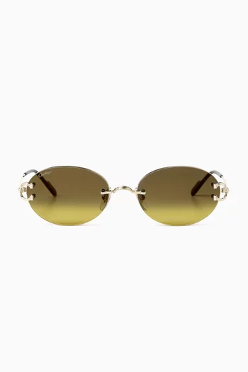 Round Rimless Sunglasses in Metal