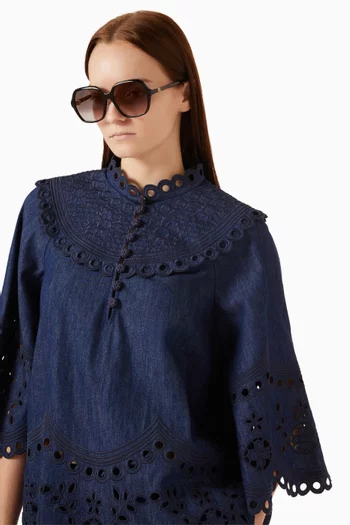 Oversized Square Sunglasses in Acetate
