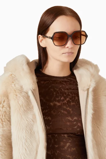 Oversized Square Sunglasses in Acetate