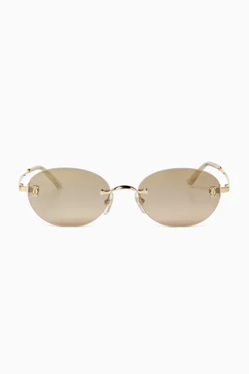 Round Rimless Sunglasses in Metal