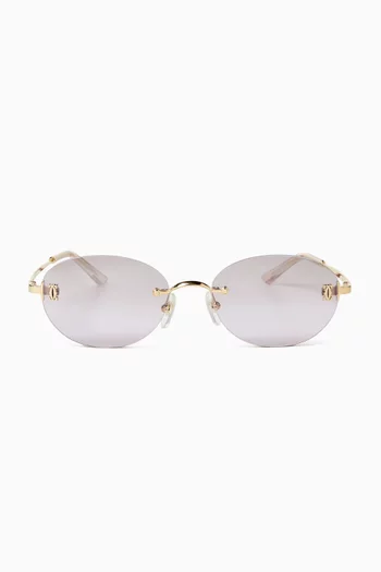 Round Rimless Sunglasses in Metal