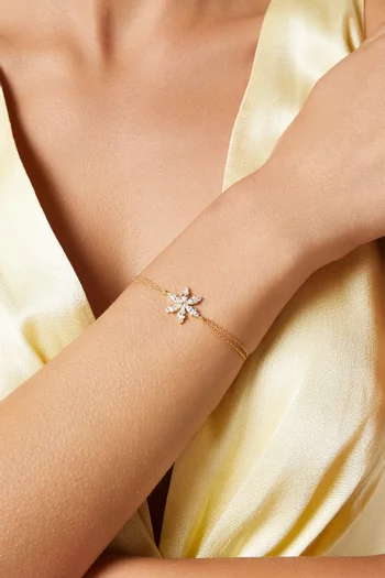 Flower Crystal Bracelet in Gold-plated Sterling Silver