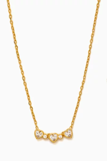 Heart Crystal Necklace in Gold-plated Sterling Silver