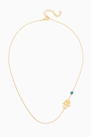 Hand of Hamsa Necklace in Gold-plated Sterling Silver