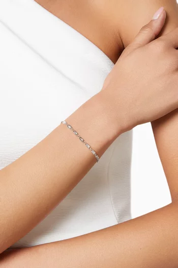 Tennis Crystal Bracelet in Rhodium-plated Sterling Silver