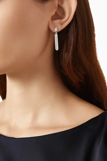 Drop Earrings with Crystals in Sterling Silver