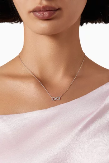 Infinity Crystal Pendant Necklace in Sterling Silver