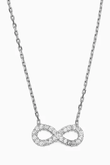 Infinity Crystal Pendant Necklace in Sterling Silver