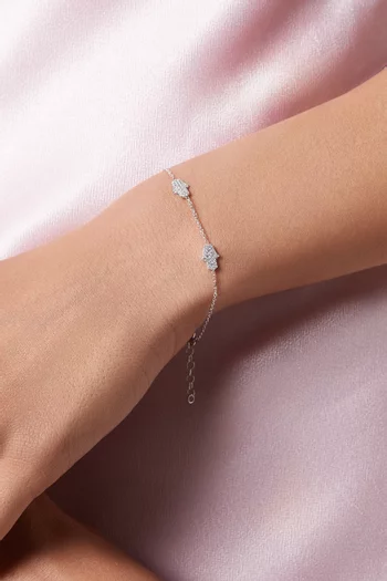 Hamsa Charm Chain Bracelet in Sterling Silver