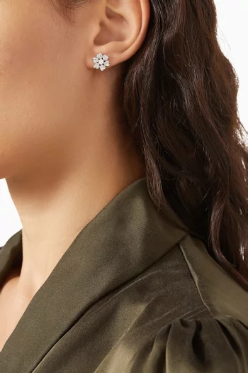 Cubic Zirconia Earrings in Rhodium-plated Sterling Silver