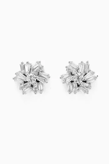Cubic Zirconia Earrings in Rhodium-plated Sterling Silver