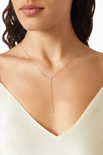 Subtle Drop Diamond Lariat Necklace in 18kt Gold