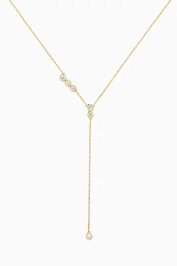 Subtle Drop Diamond Lariat Necklace in 18kt Gold