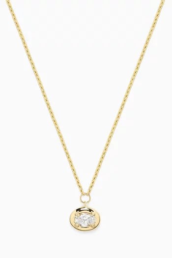 Aura Oval Diamond Necklace in 14kt Gold