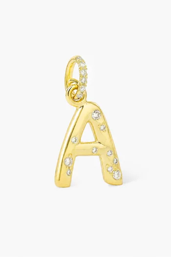 Galactic Letter 'A' Diamond Charm in 18kt Gold