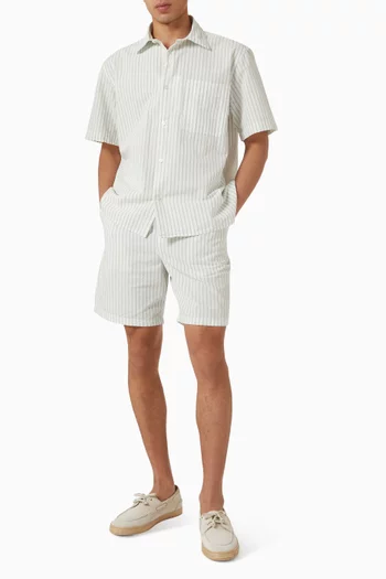 Seersucker Shorts in Organic-cotton