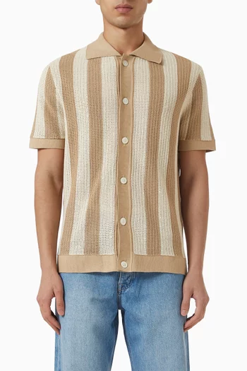 Polo Buttoned Cardigan in Knit