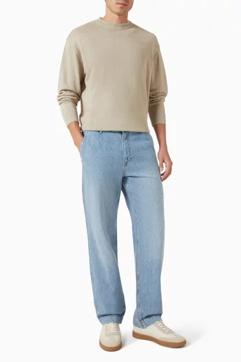 Relaxed-fit Crewneck Sweater in Linen