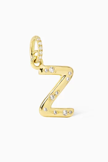 Galactic Letter 'Z' Diamond Charm in 18kt Gold