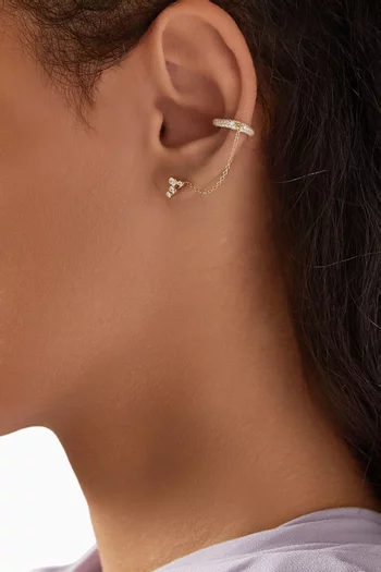 Onda Pavé Diamond Single Ear Cuff in 14kt Gold