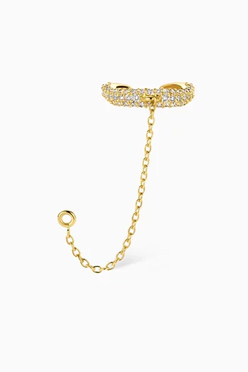 Onda Pavé Diamond Single Ear Cuff in 14kt Gold