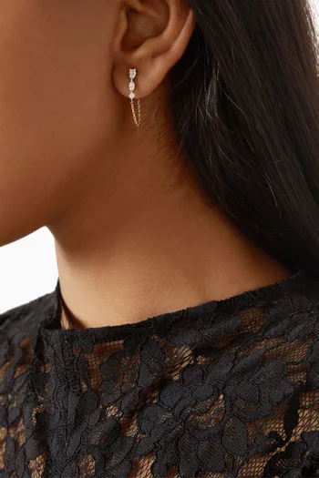 Dana Three Diamond Single Earring in 14kt Gold