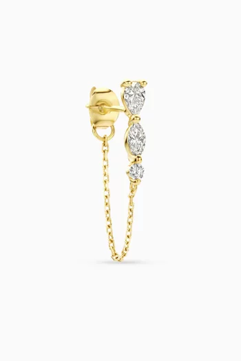 Dana Three Diamond Single Earring in 14kt Gold