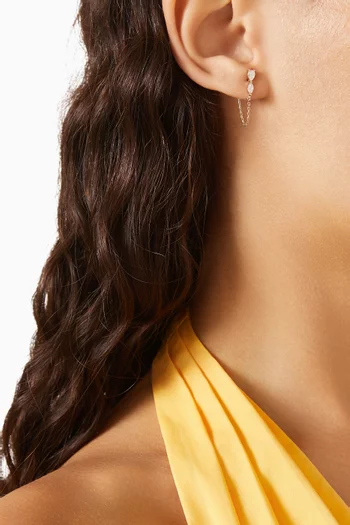 Dana Two Diamond Chain Single Earring in 14kt Gold