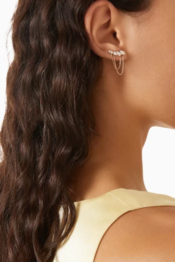 Double Chain Diamond Single Earring in 14kt Gold