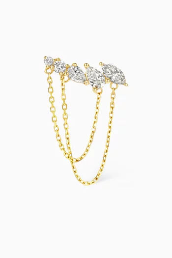 Double Chain Diamond Single Earring in 14kt Gold