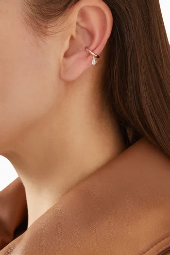 Pear Diamond Single Ear Cuff in 18kt Gold