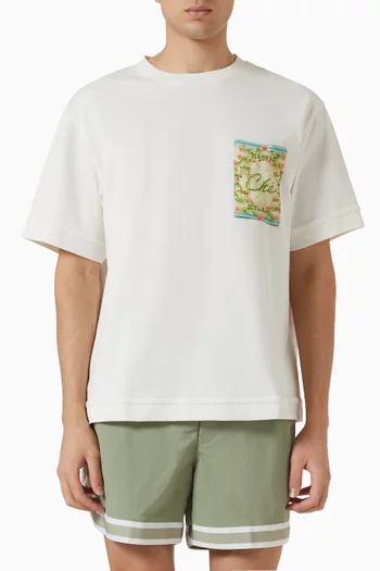 Bloom Embroidered T-shirt in Cotton